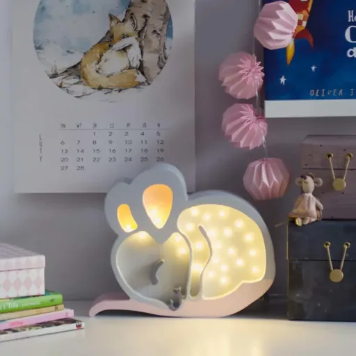 little lights Led Deko Kinderlampe Maus grau