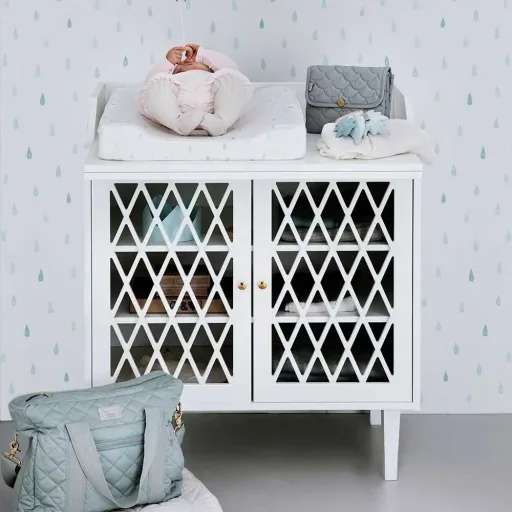 Cam Cam Wickel-Kommode Harlequin weiss