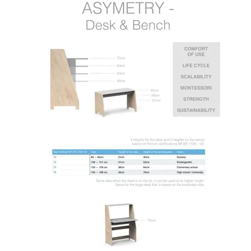 Mathy by Bols "Asymetry" Schreibtisch klein