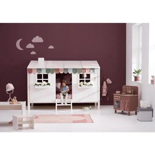 Flexa Einzelbett Haus weiss grau