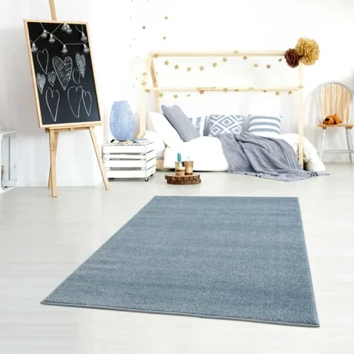 Livone Kinderteppich uni blau, Teppichgrösse: 160 x 230 cm