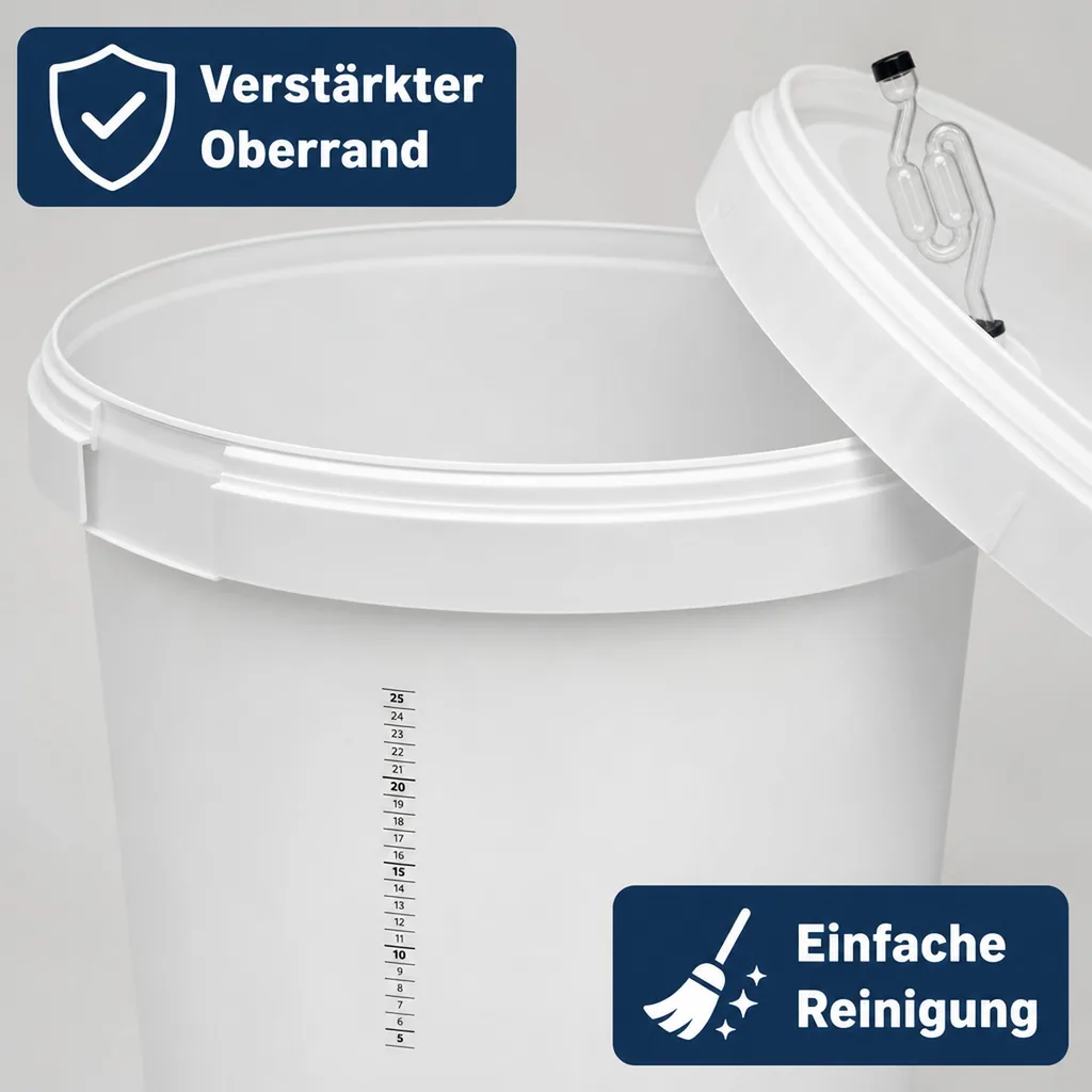Gärbehälter, Getränkefass, Gäreimer mit Zapfhahn - BREWFERM 30L graduiert