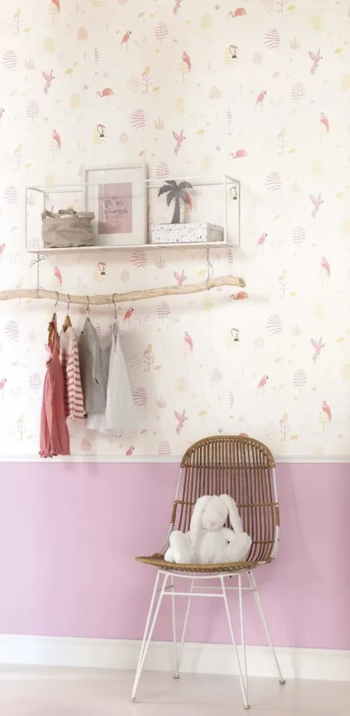 Casadeco Kindertapete Happy Dreams Tropen mint koralle