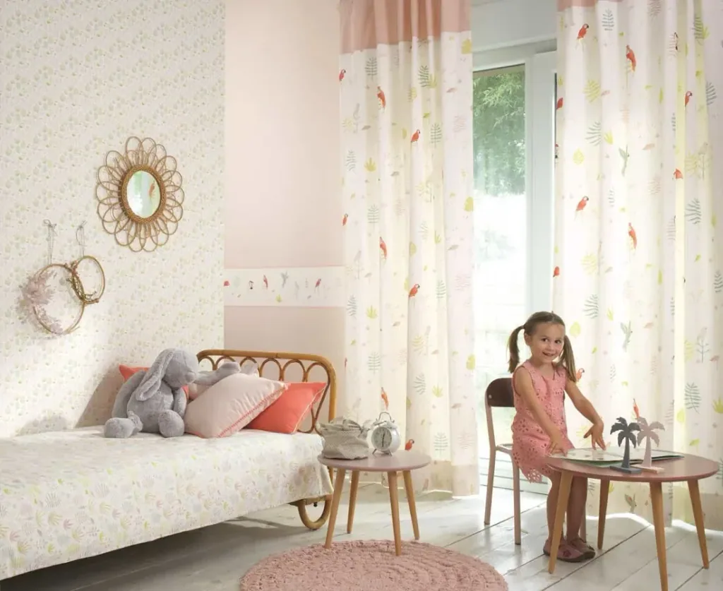 Casadeco Kindertapete Happy Dreams Tropen mint koralle