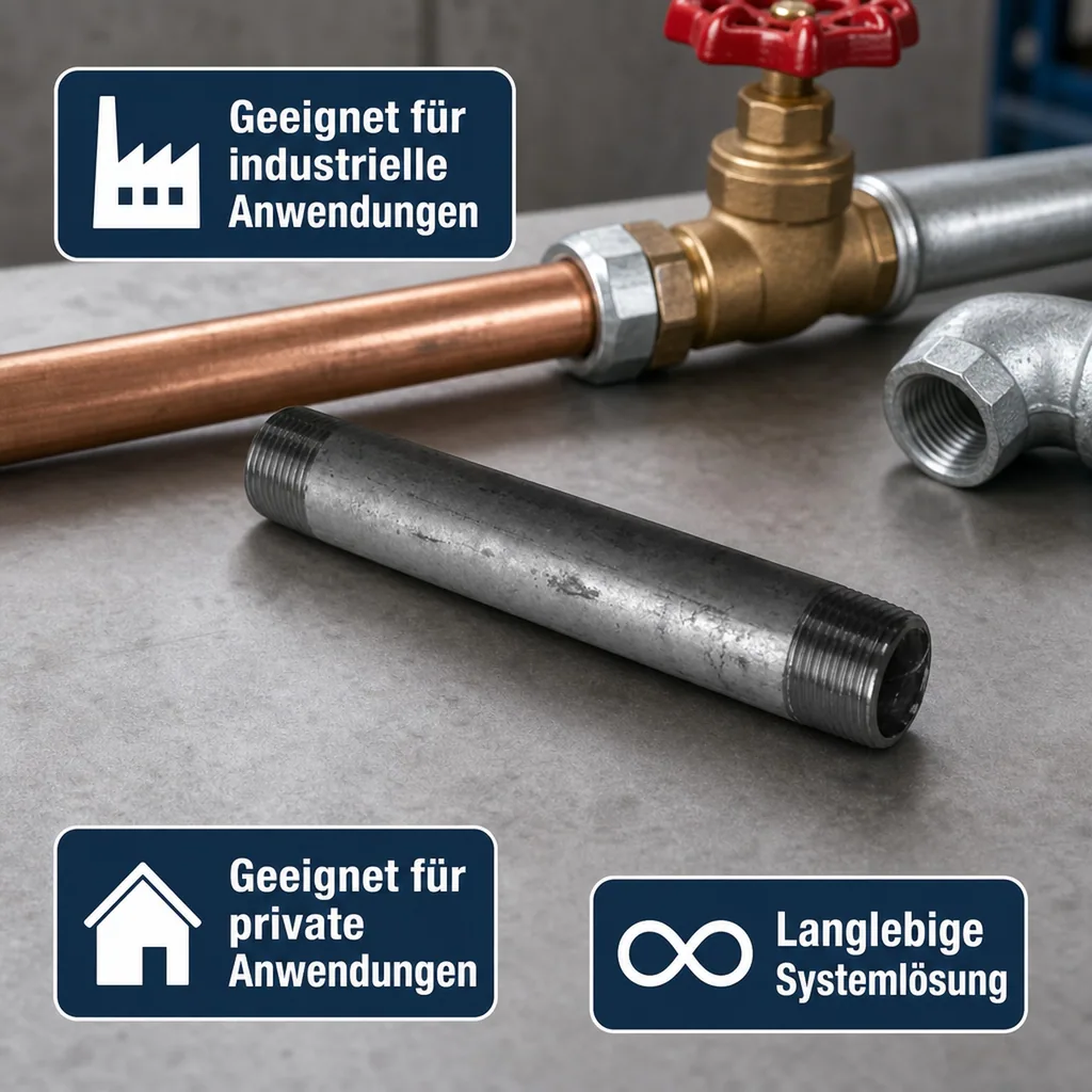 Rohrnippel verzinkt, Gewindefitting 1 1/4 Zoll