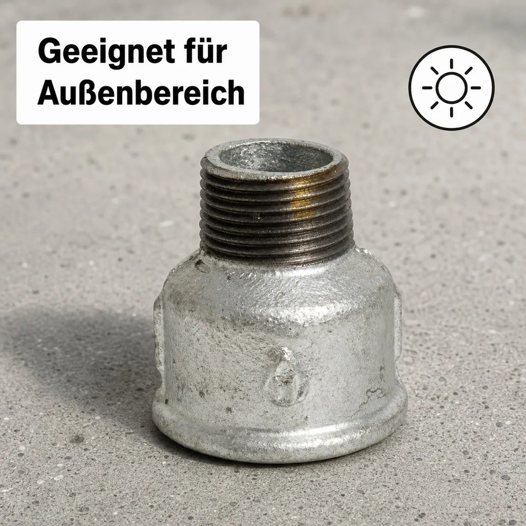 Reduziermuffe Temperguss, Gewindefitting 1/2" IG x 1/4" AG