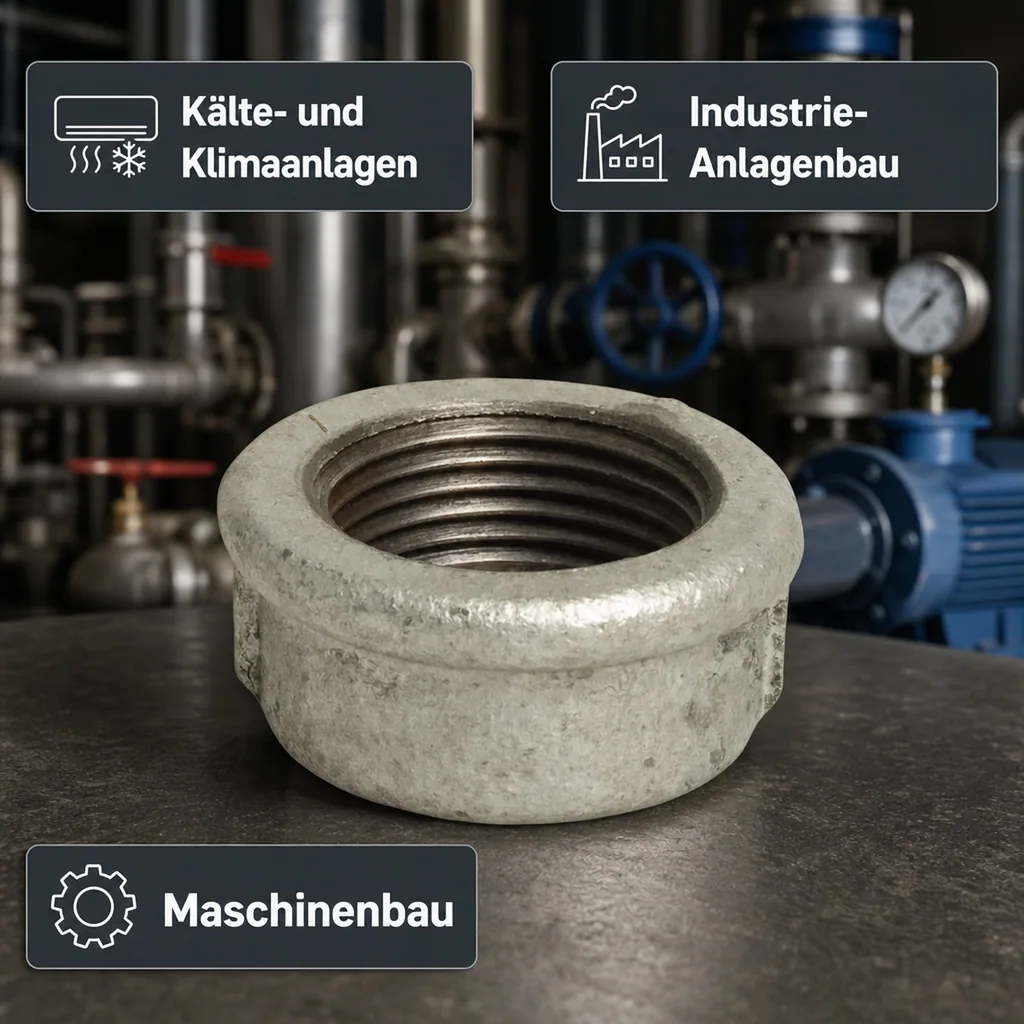 Gewindefitting Temperguss Kappe Rund 2" IG