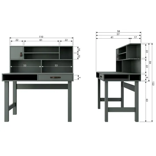 Vtwonen Schreibtisch / Sekretär grau grün