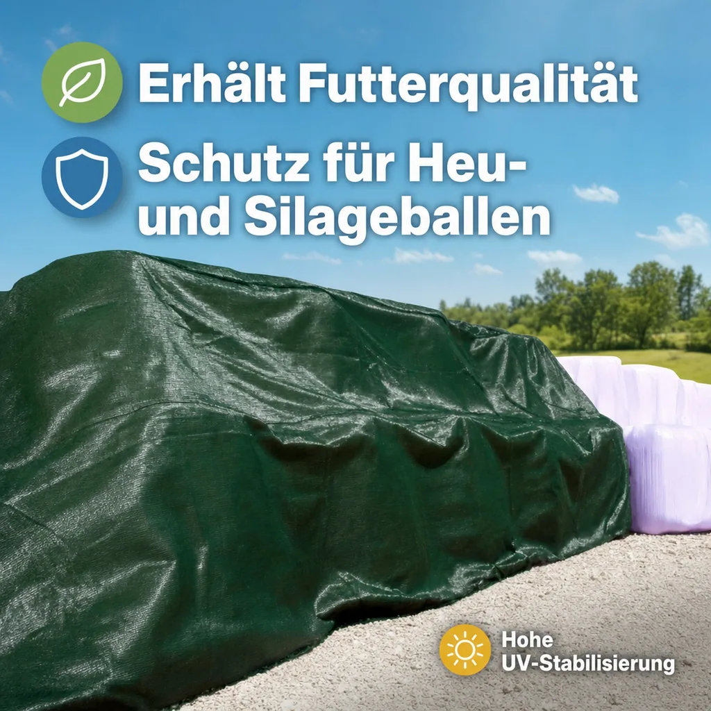 Ballenschutznetz, Ballennetz, 10 x 25 m, Heuballen Netz, grün