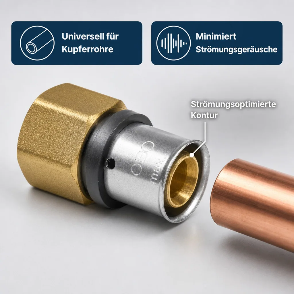 Pressfitting 32mm, Pressfitting Kupplung, Verbinder 32mm, Kupplung mit Innengewinde