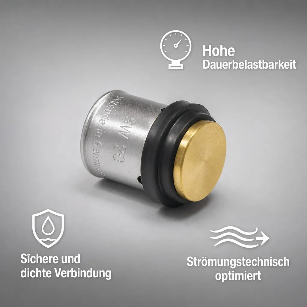 Pressfitting Stopfen 16mm, 2 Stück, DVGW zertifiziert