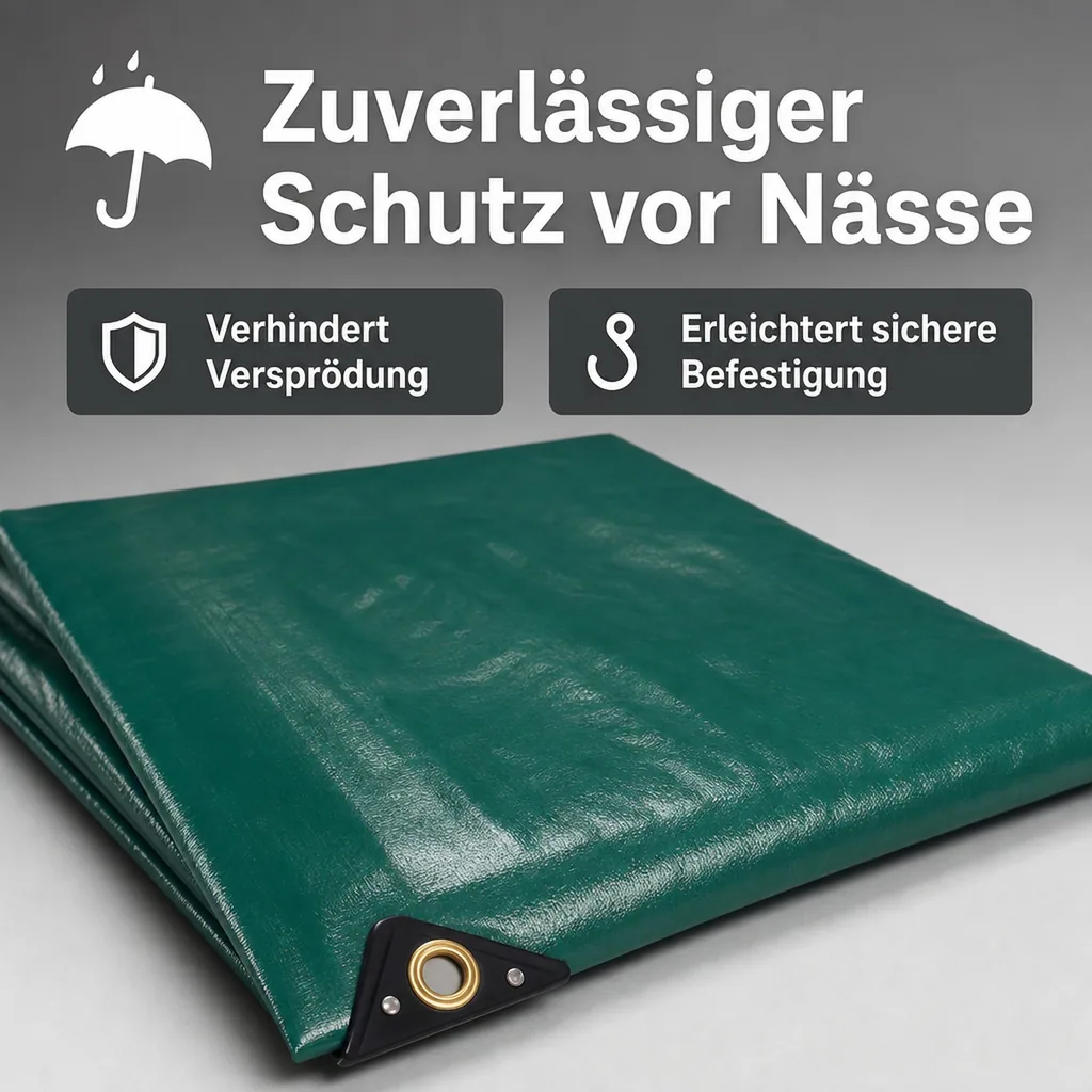 Abdeckplane, PVC Plane grün, 650 g/m², wasserdicht, reißfest, 5 x 8m (40m²)