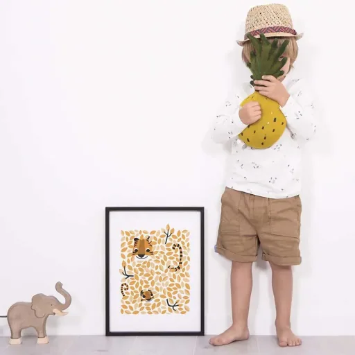 Lilipinso Poster Hide & Seek Tiger im Blättergetümmel orange