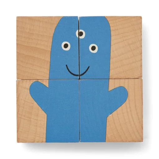 Liewood Puzzle, Holz Puzzle, Holzwürfel - Aage, Farbe: Monster / Nature