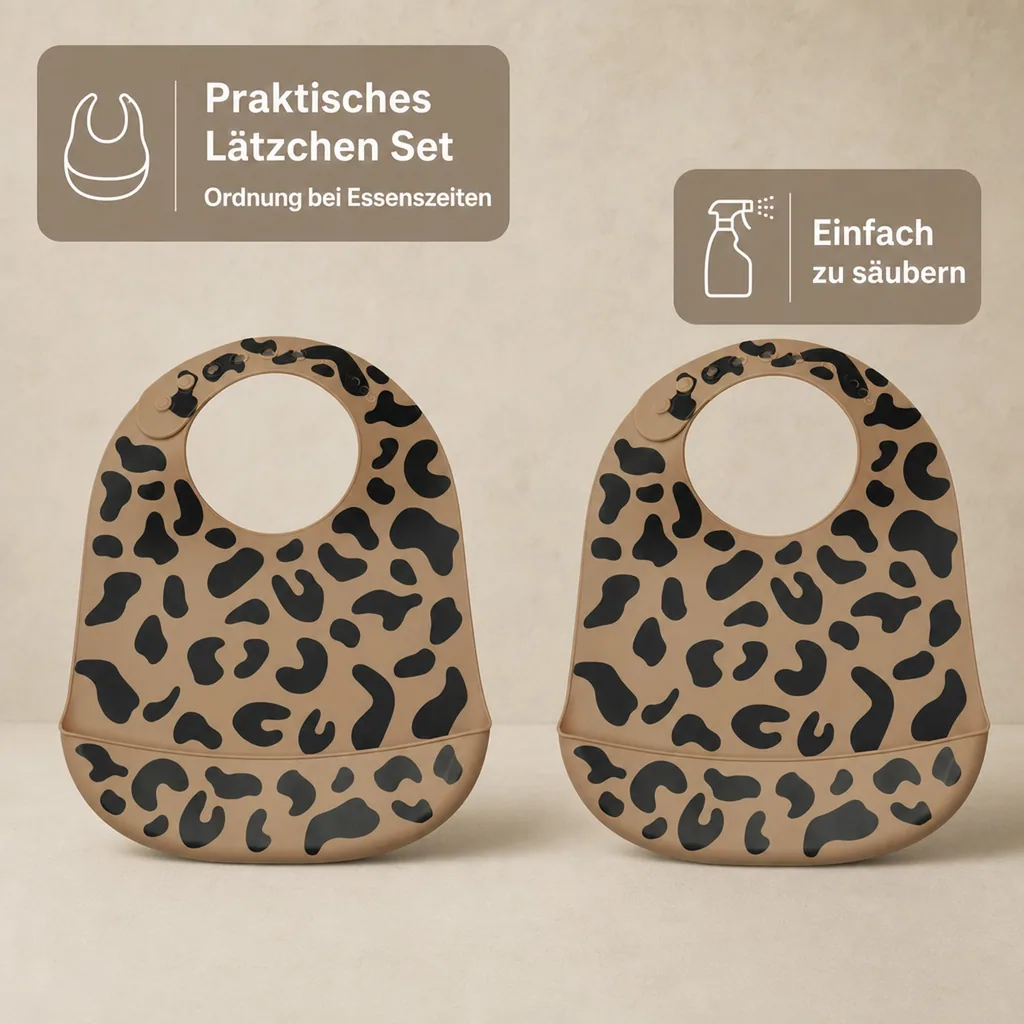 Liewood Silikon Lätzchen 2er pack - Tilda, Farbe: Mega leo / oat mix
