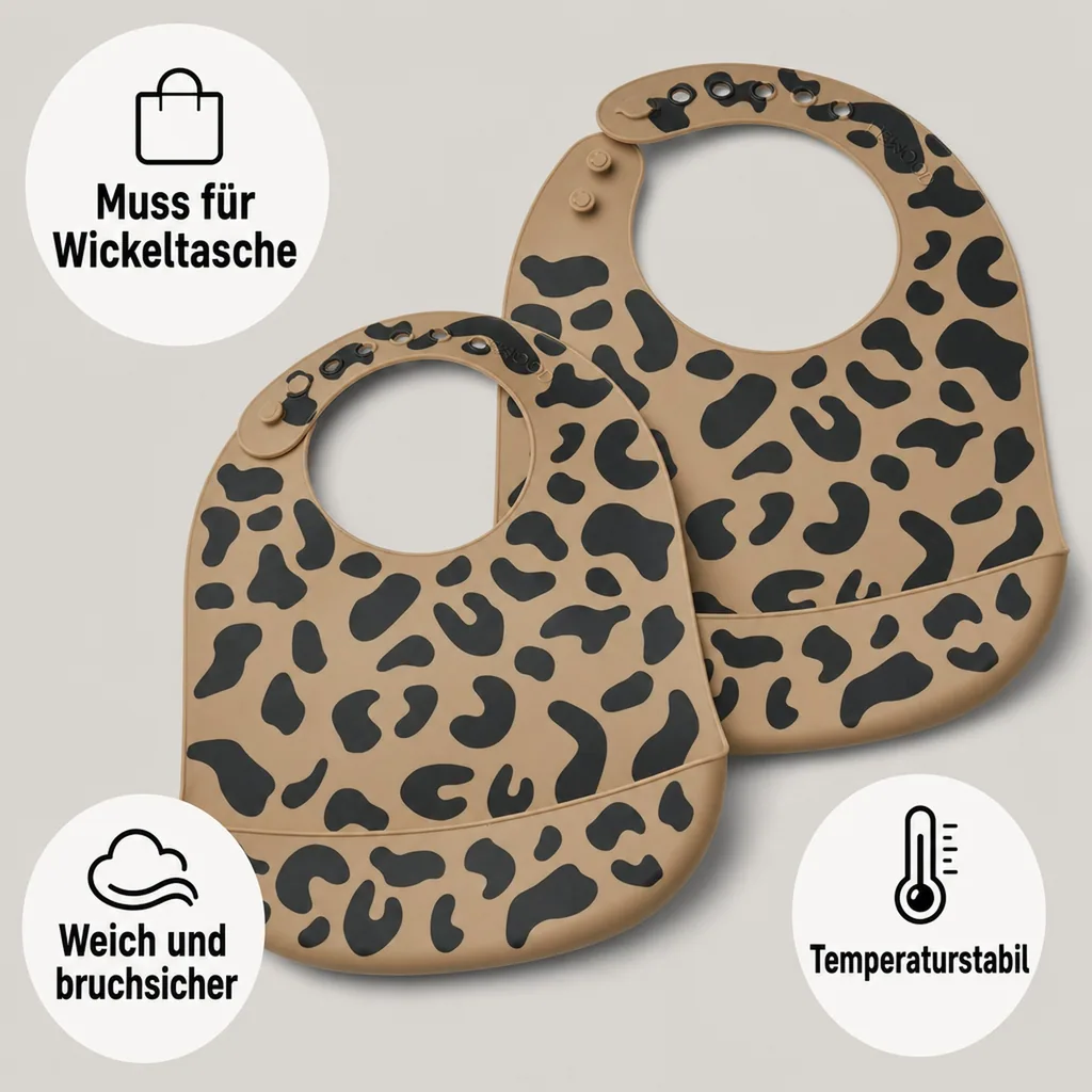 Liewood Silikon Lätzchen 2er pack - Tilda, Farbe: Mega leo / oat mix