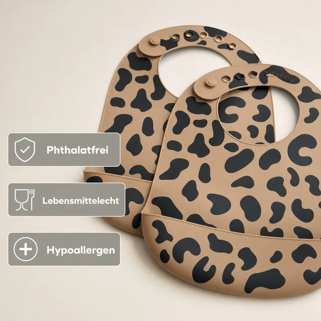 Liewood Silikon Lätzchen 2er pack - Tilda, Farbe: Mega leo / oat mix