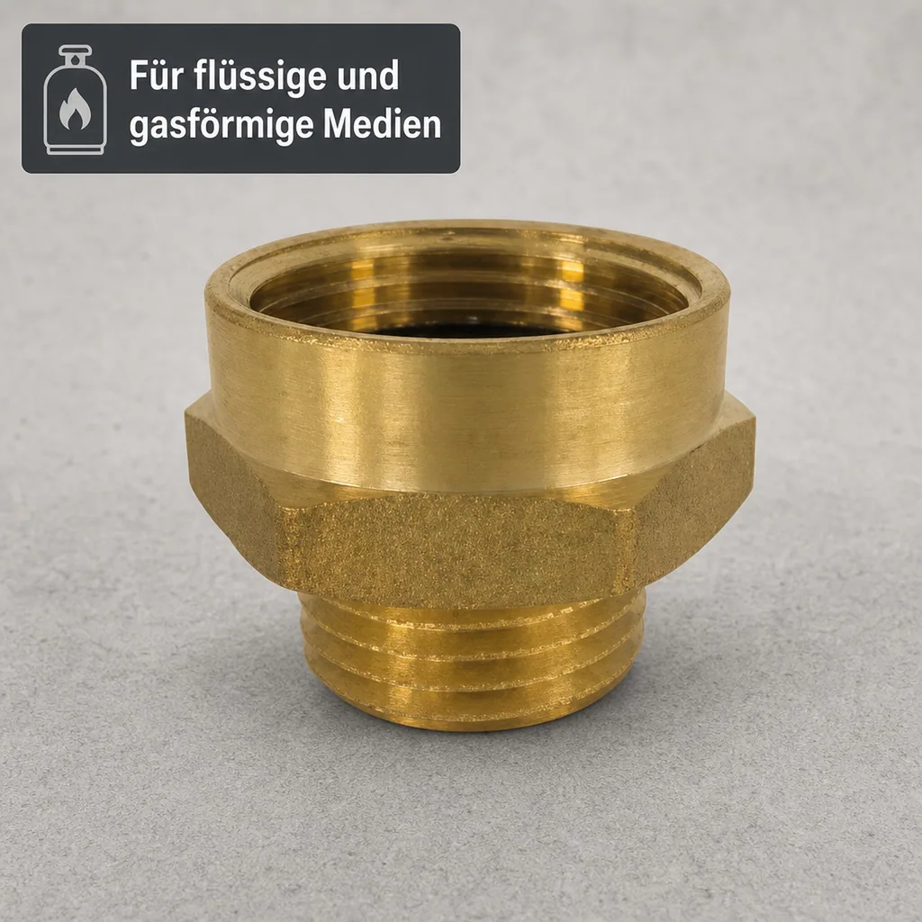 Messing Fitting, Doppelnippel, Gewindefitting 1" AG x 1 1/4" IG
