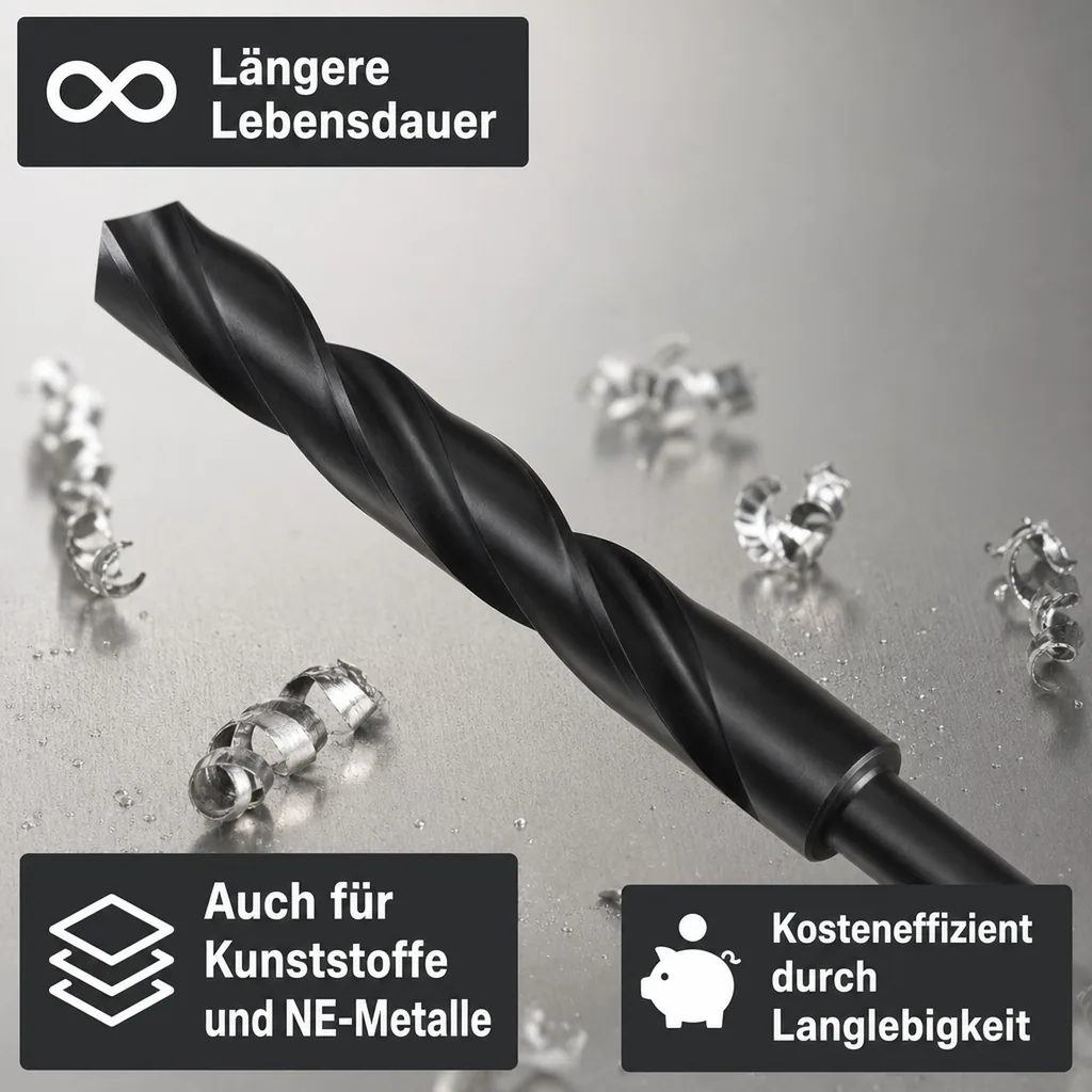 Spiralbohrer 12mm, HSS-R, DIN 338 Bohrer, reduzierter Schaft