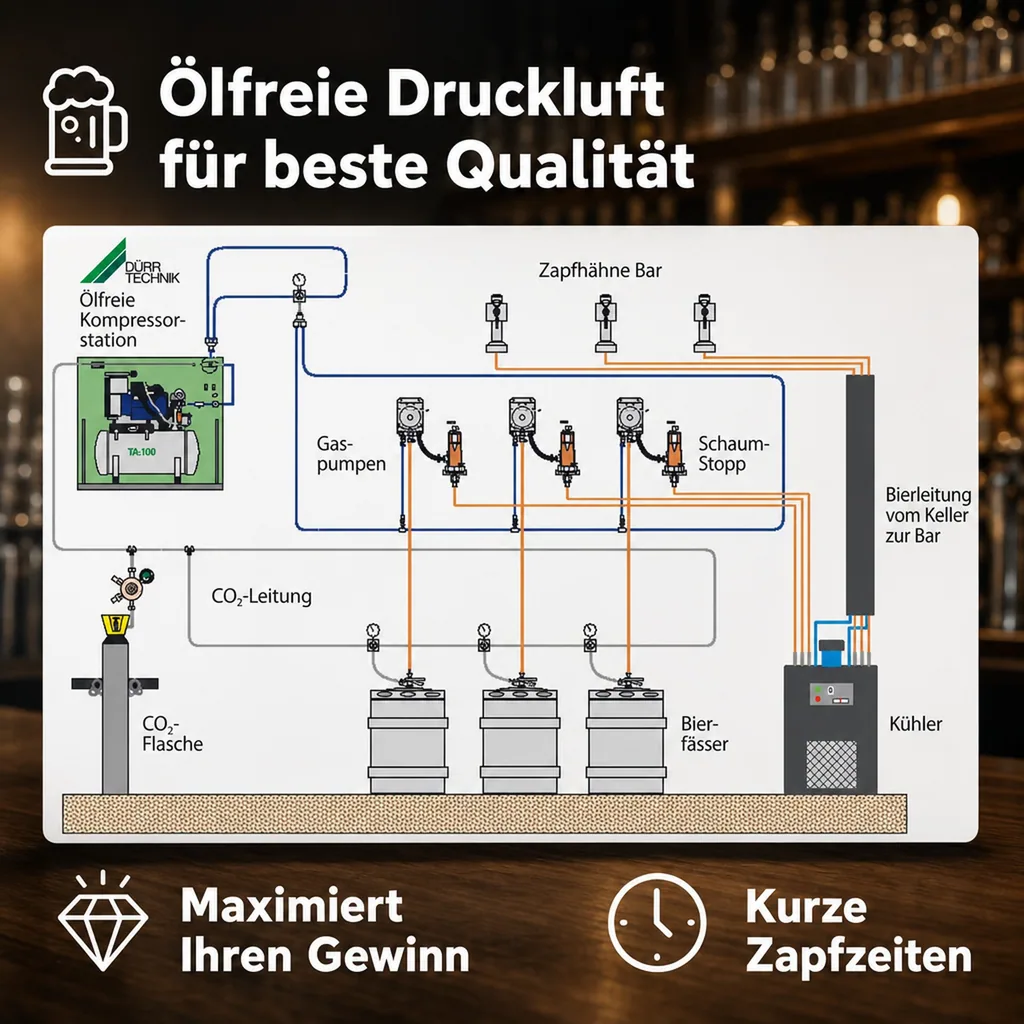 Ölfreier Luftkompressor für die Getränkeindustrie - Höchste Qualität & Wirtschaftlichkeit, Model: Kompressor Typ TA-100 AK
