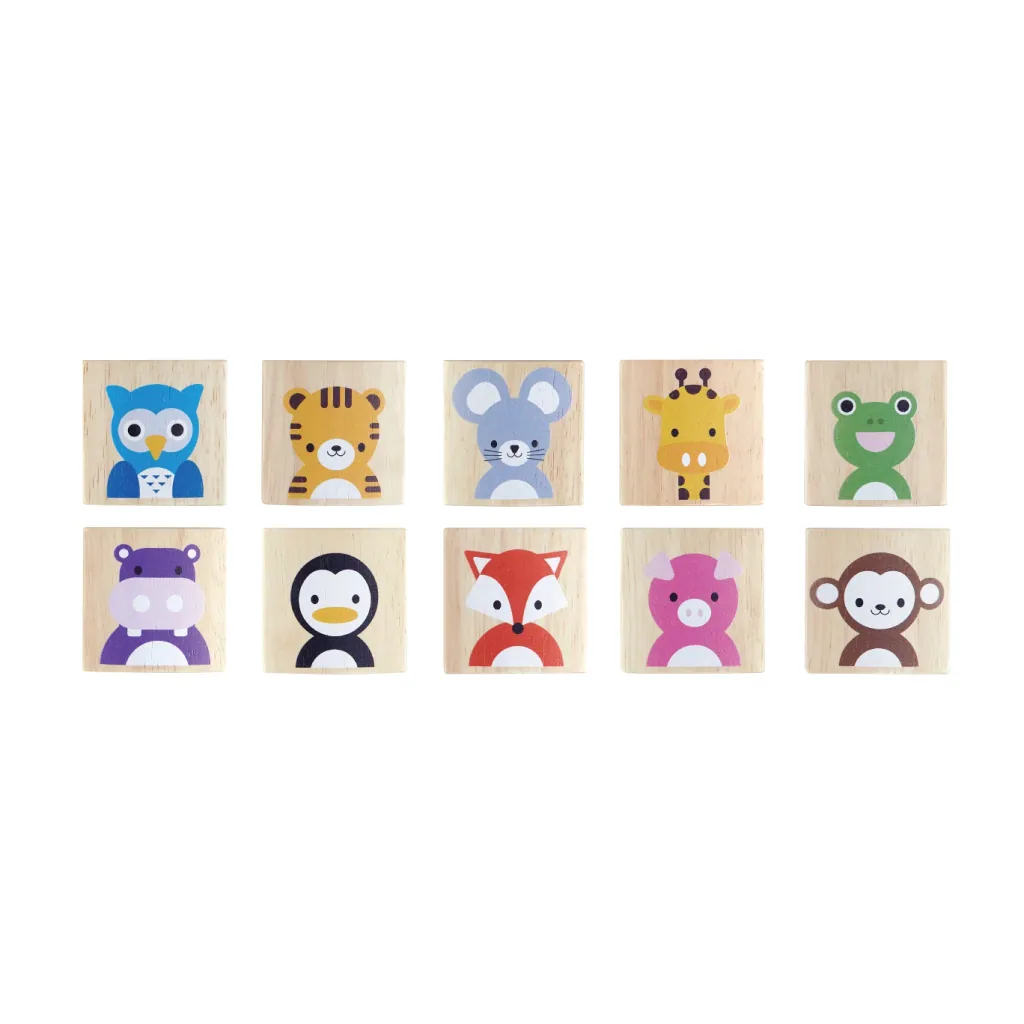 Plan Toys - Gesellschaftsspiel - Tiermemo, Gummibaumholz