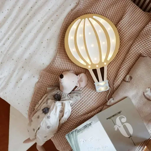 little lights Led Deko Kinderlampe Heissluftballon senfgelb