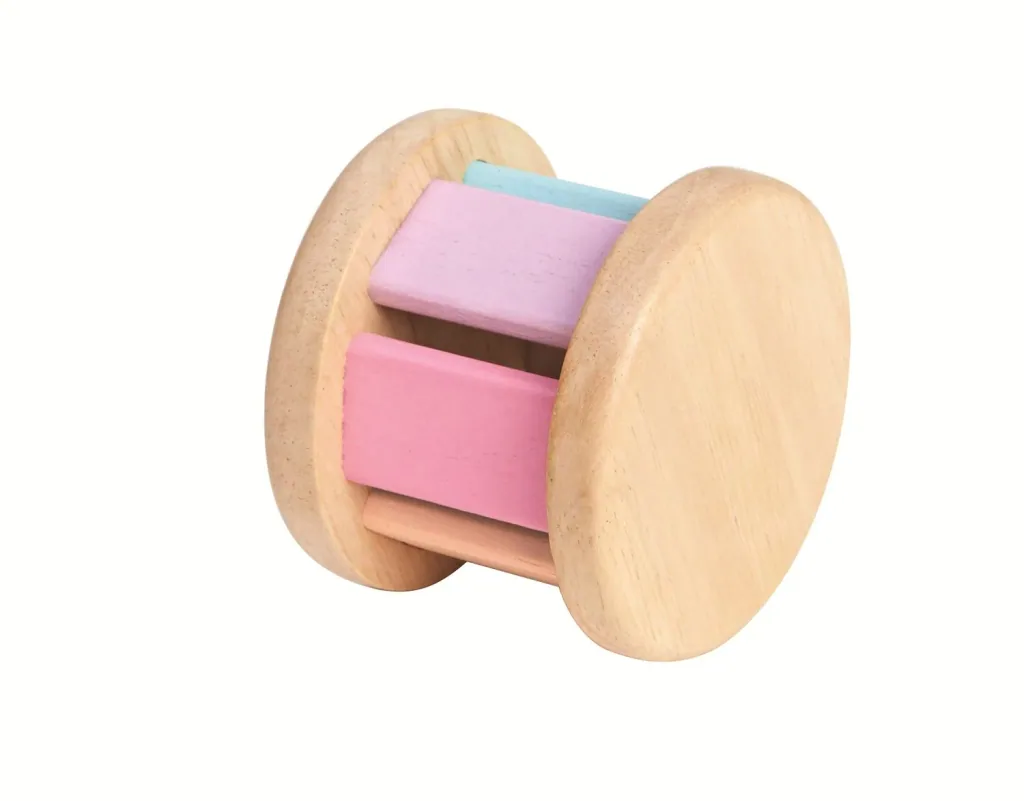 Plan Toys - Krabbelspielzeug - Walze pastell, Gummibaumholz