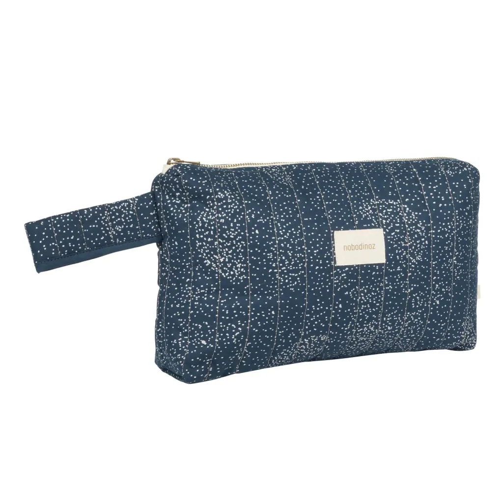Nobodinoz STORIES Kosmetiktasche, Kulturtasche, 30 x 18 x 7 cm, Farbe: Goldblase/ Nachtblau