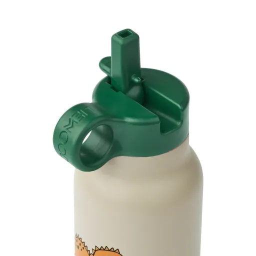 Liewood Kinder Wasserflasche, Trinkflasche Falk 350 ml - Recycelter Edelstahl, Isoliert, Auslaufsicher, Farbe: Dinosaurier / Nebel