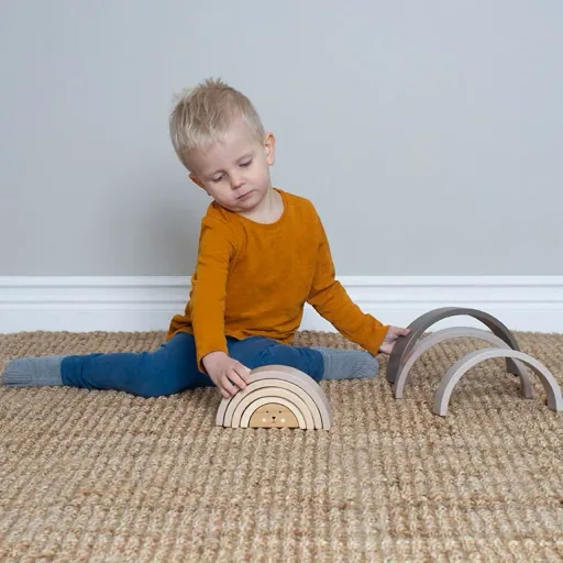 Jabadabado Kinderspielzeug, Stapelspielzeug - Regenbogen