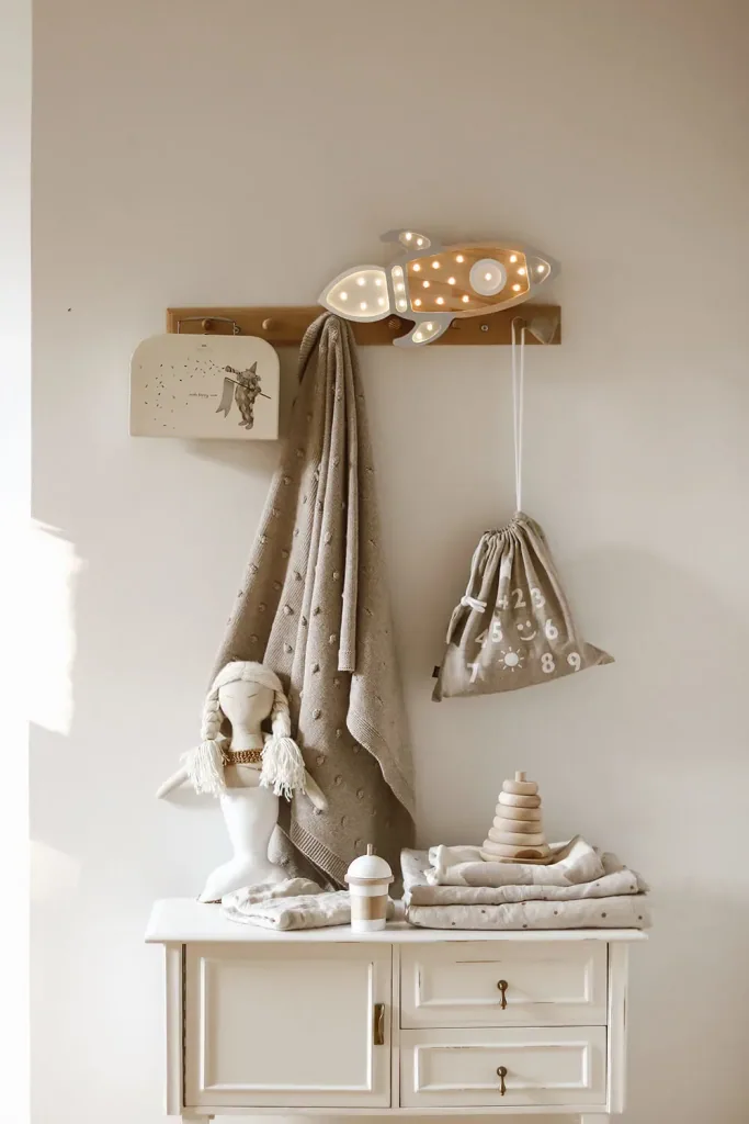 little lights Led Deko Kinderlampe Rakete grau