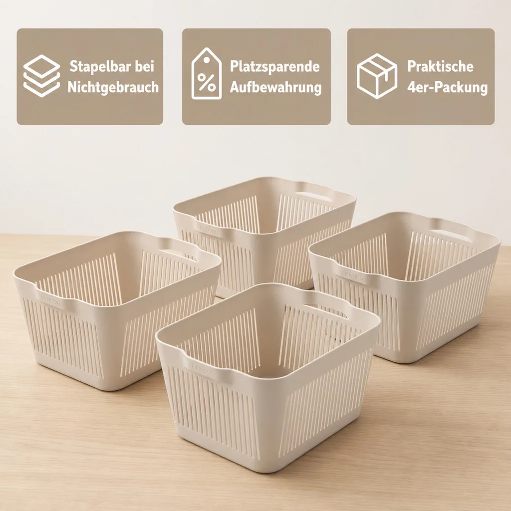 Liewood Korb - Makeeva, S 4-Pack, Farbe: Sandy