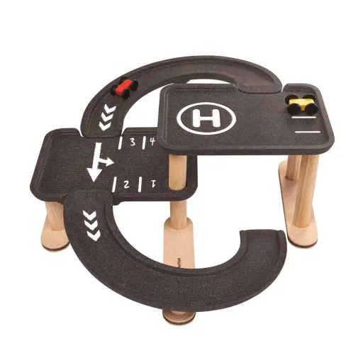Plan Toys Parkhaus Holz mit schwarz