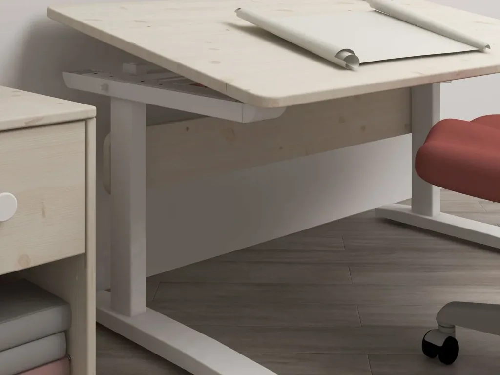Flexa Schreibtisch - Classic, 54x120 cm, Farbe: Weiß gekalkt/Weiß