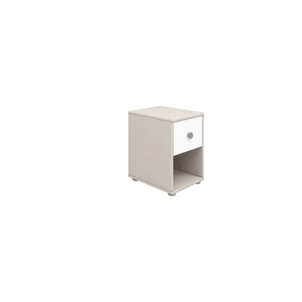 Flexa Kommode - Classic, mit 1 Schublade, 36x51,8 cm, Farbe: Grau gekalkt / Weiß / Türkis