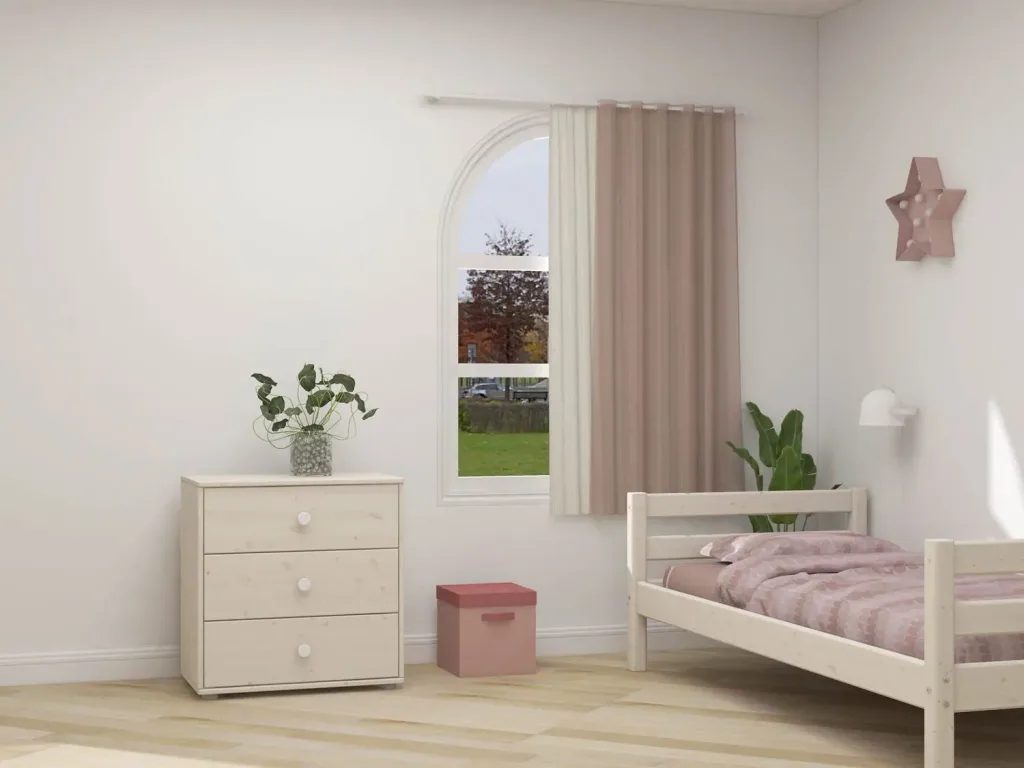 Flexa Kommode - Classic, mit 3 Schublade, 72x74,5 cm, Farbe: Weiß gekalkt / Weiß gekalkt / Weiß