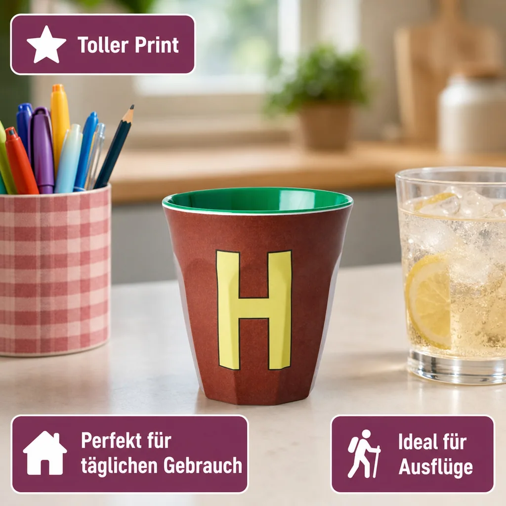 RICE Becher - H, 250 ml, Melamine, Farbe: braun