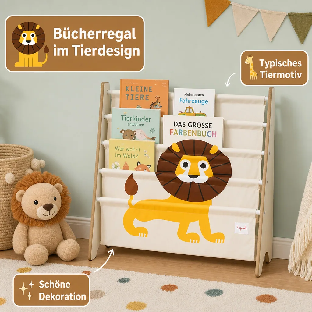 3 Sprouts Bücherregal Löwe