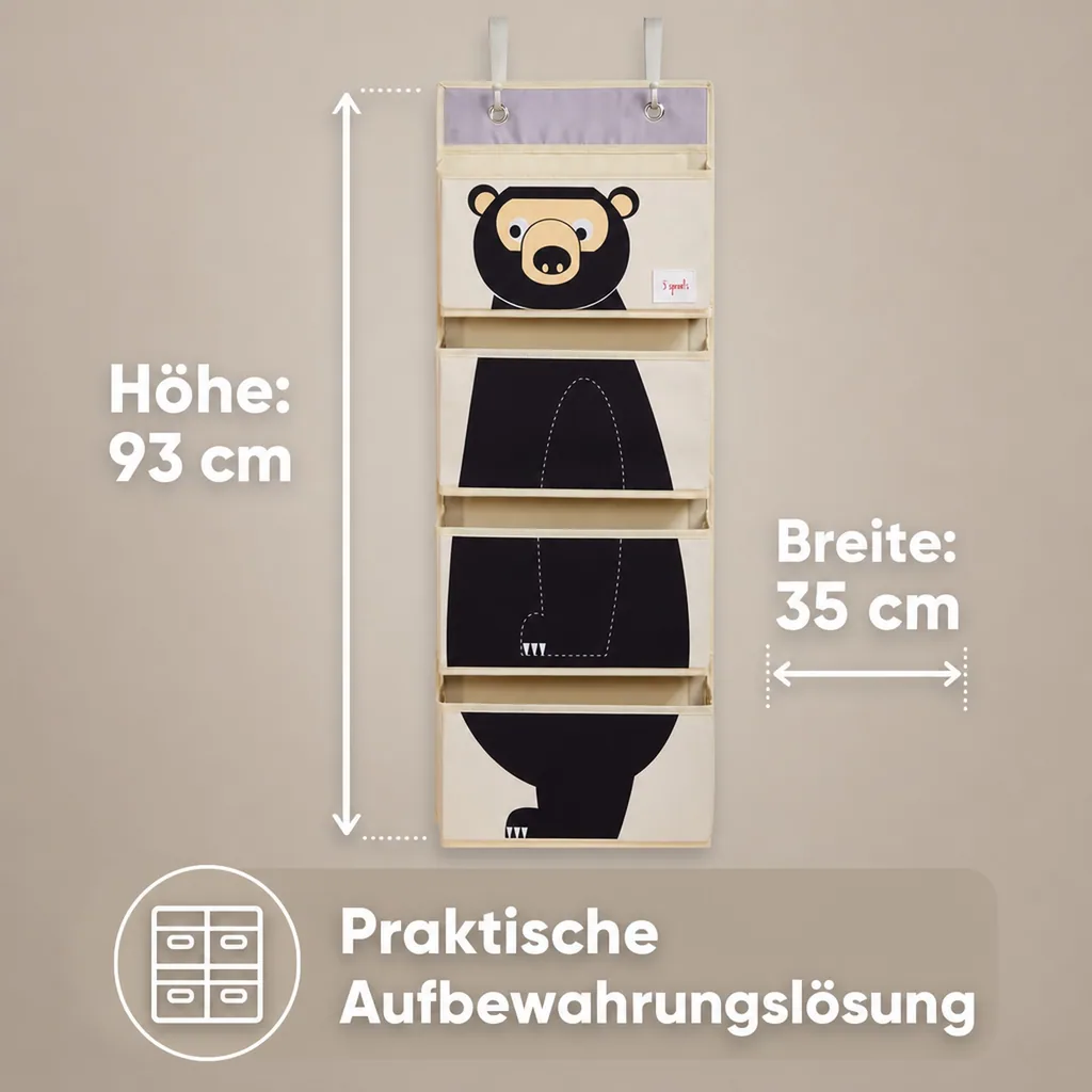 3 Sprouts Wandaufbewahrung Utensilo Bär