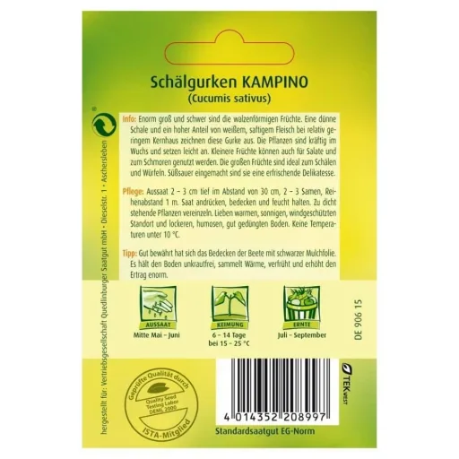 Schälgurke Kampino, Saatgut für Einlegegurken & Freiland Anbau