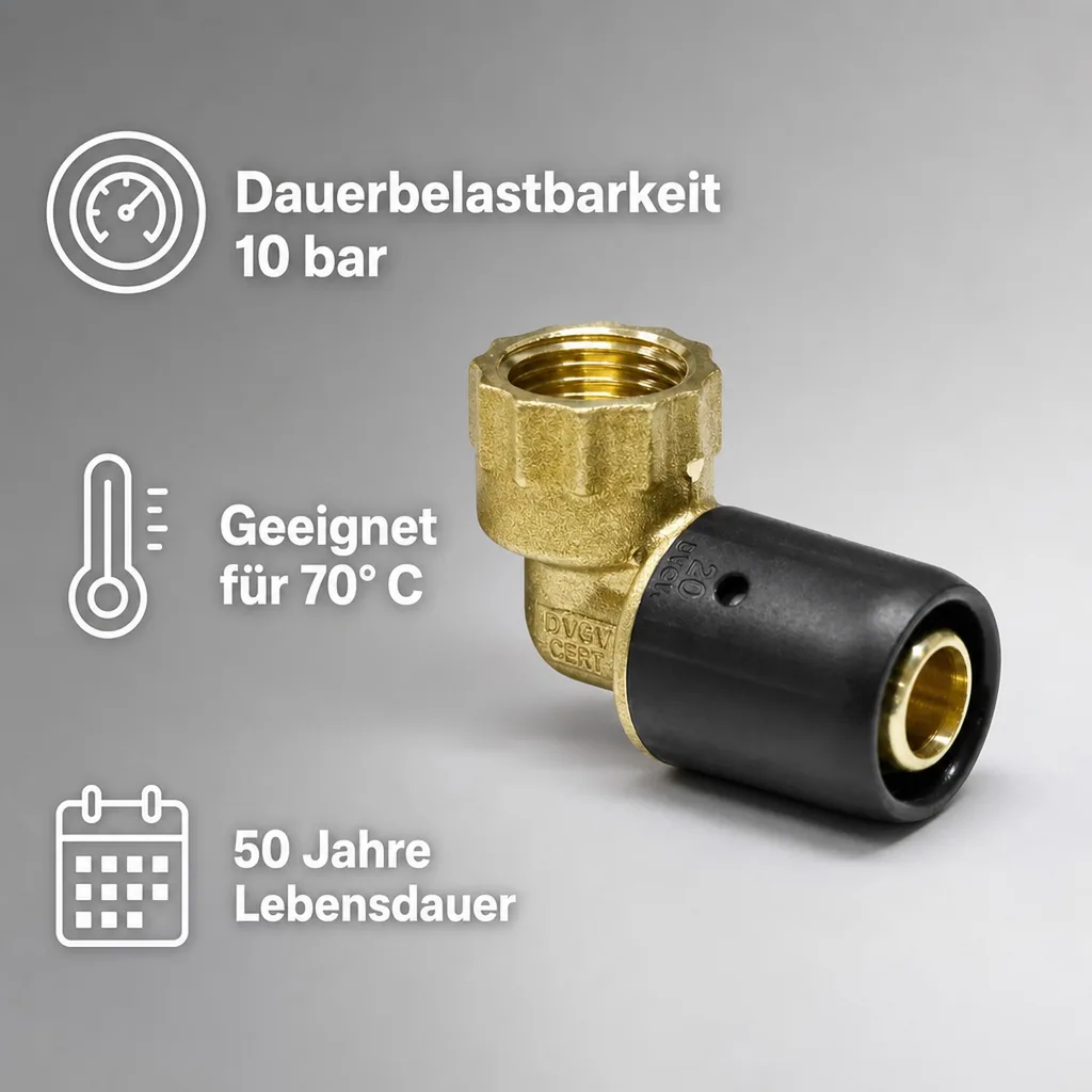 Steckfitting Winkel 20 x 2 auf 3/4" IG