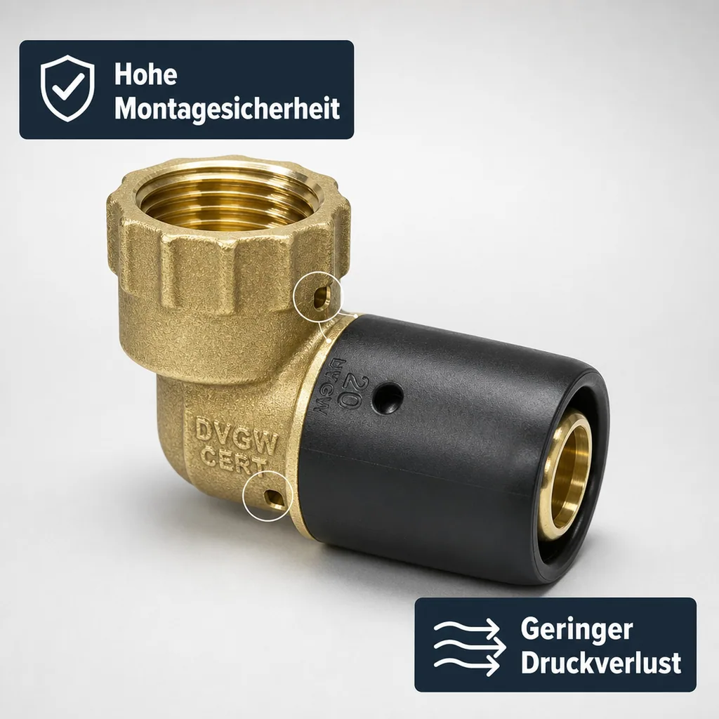 Steckfitting Winkel 20 x 2 auf 3/4" IG