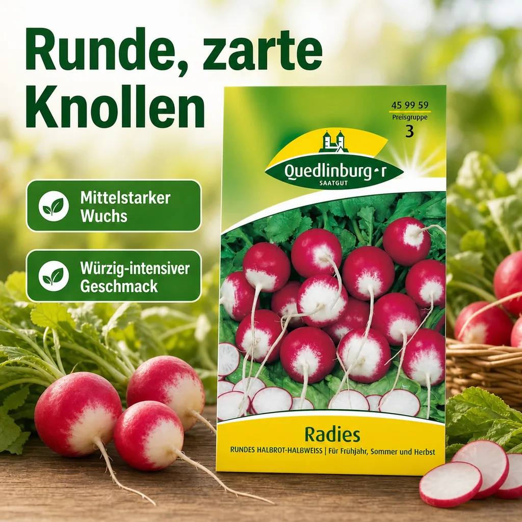 Radies, Rundes, halbrot-halbweiß
