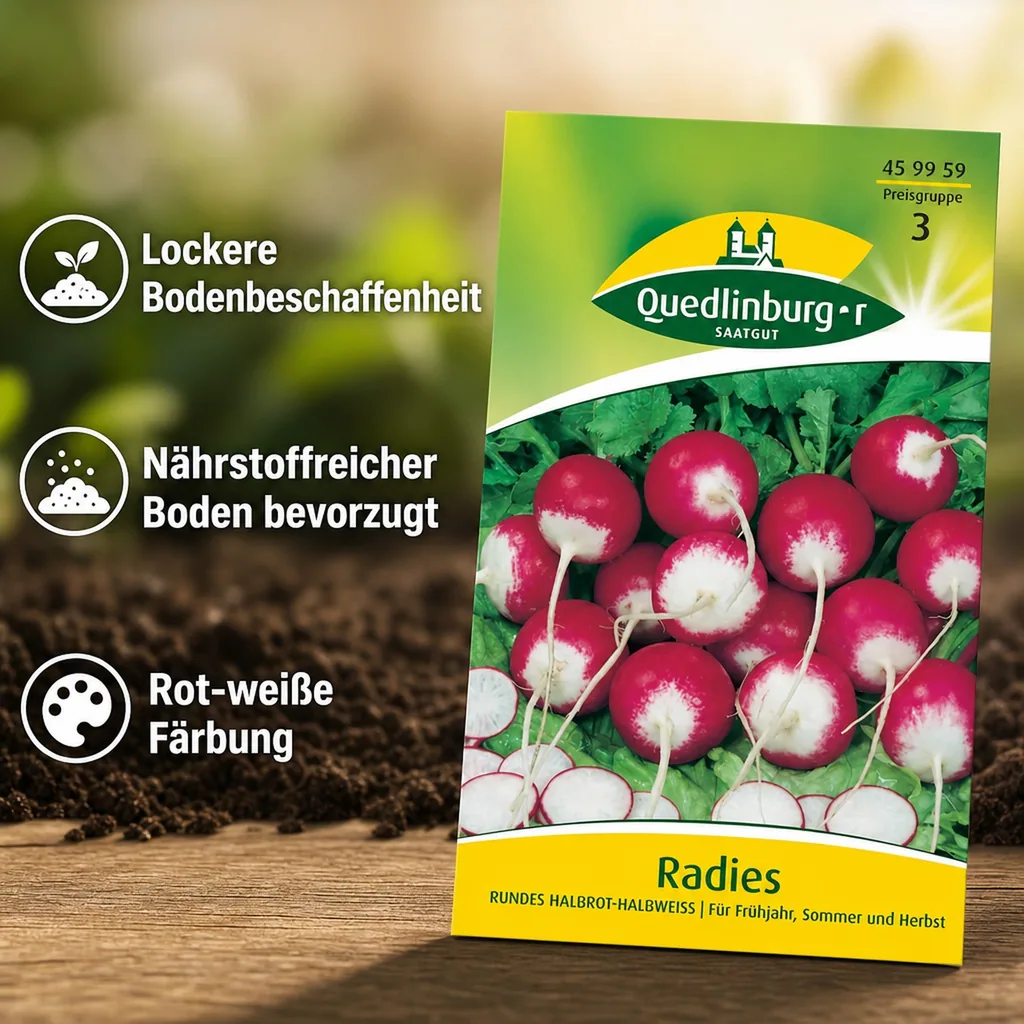 Radies, Rundes, halbrot-halbweiß