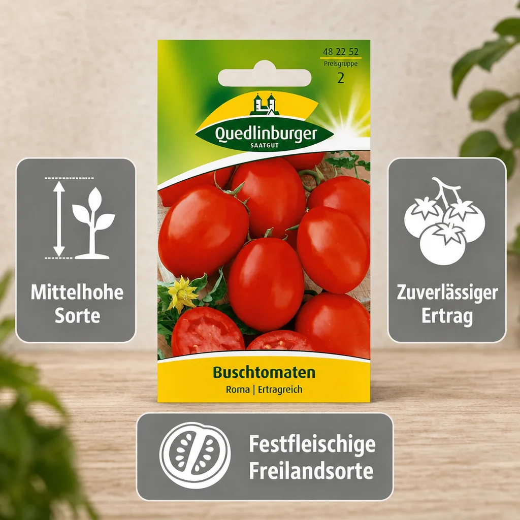 Buschtomate Roma, Tomatensamen kaufen, Freiland Anbau