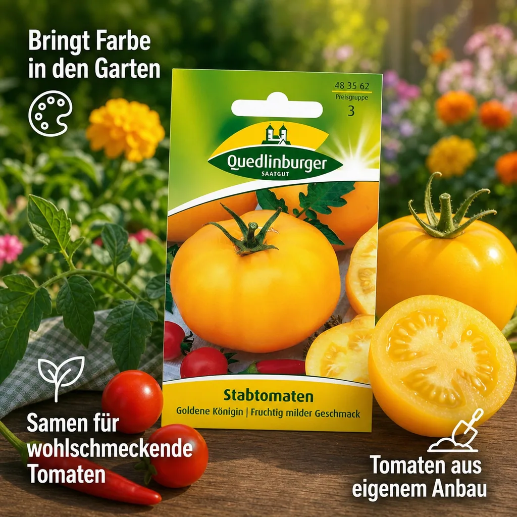 Tomatensamen, Goldene Königin, Stabtomate, gelbe Tomaten kaufen