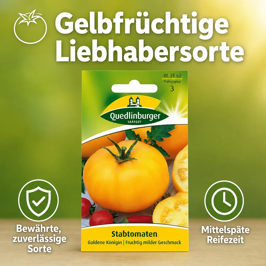 Tomatensamen, Goldene Königin, Stabtomate, gelbe Tomaten kaufen
