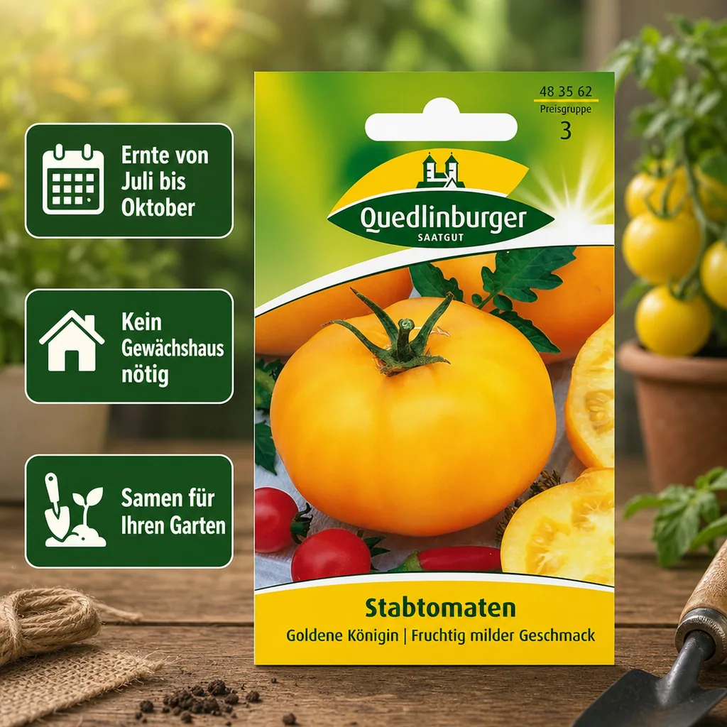 Tomatensamen, Goldene Königin, Stabtomate, gelbe Tomaten kaufen