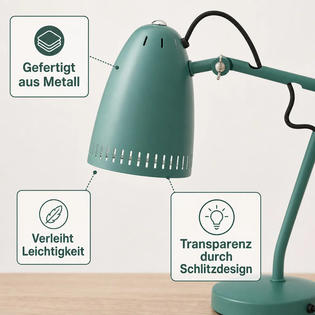 Superliving Schreibtischlampe "Dynamo 345" matt dunkel mint