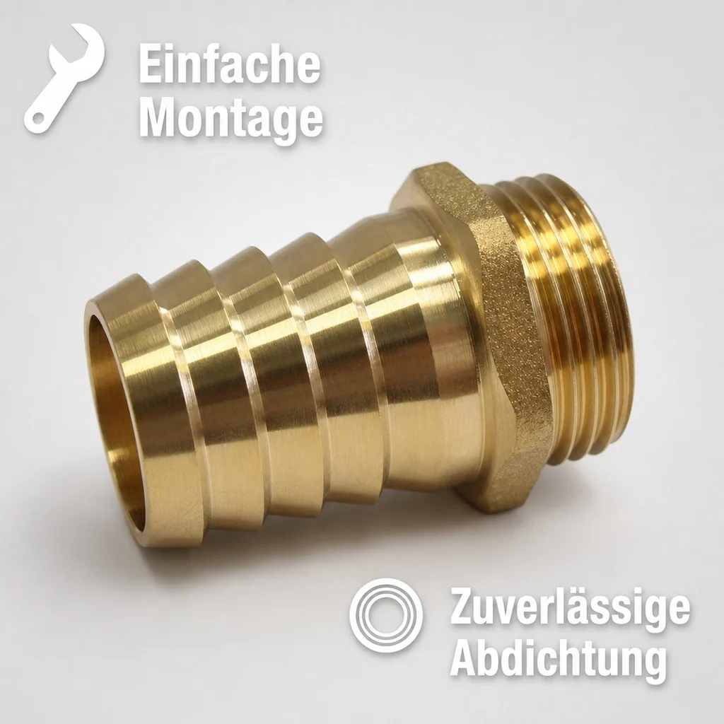 Schlauchstutzen Messing 3/4" AG - 13 mm